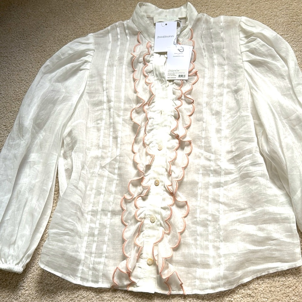 ZIMMERMAN “Jude” scallop frill blouse (Z3) - Picture 2 of 7